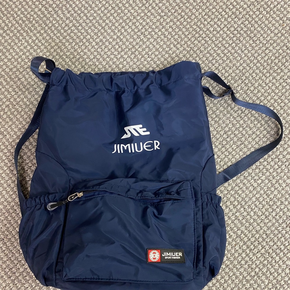NWOT Navy Drawstring Backpack